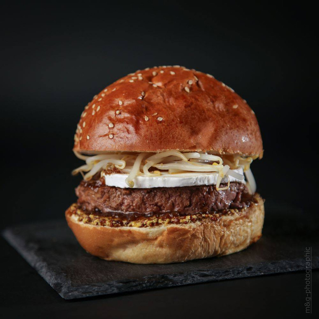 Photo culinaire alimentaire photographe annecy geneve cuisine burger chevre miel soja