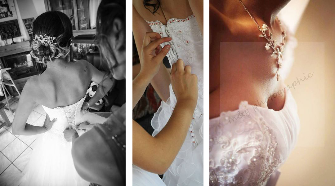Mariages photographe annecy haute savoie preparatifs mariee noir blanc detail couleur bijuoux robe habillage